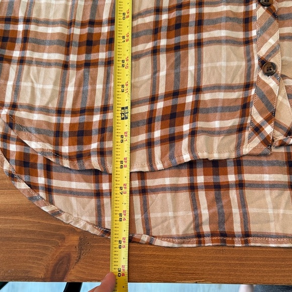 Terra & Sky Brown Plaid Button Down Shirt women’s 14w - Picture 10 of 12